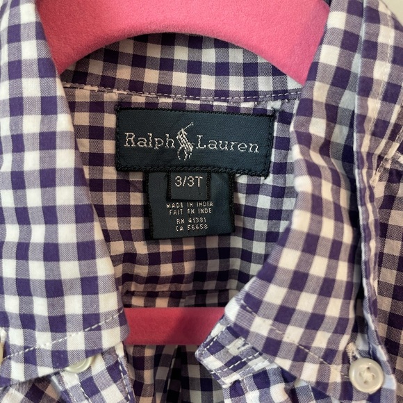EUC Purple Checkered Polo Button Down - Picture 3 of 3